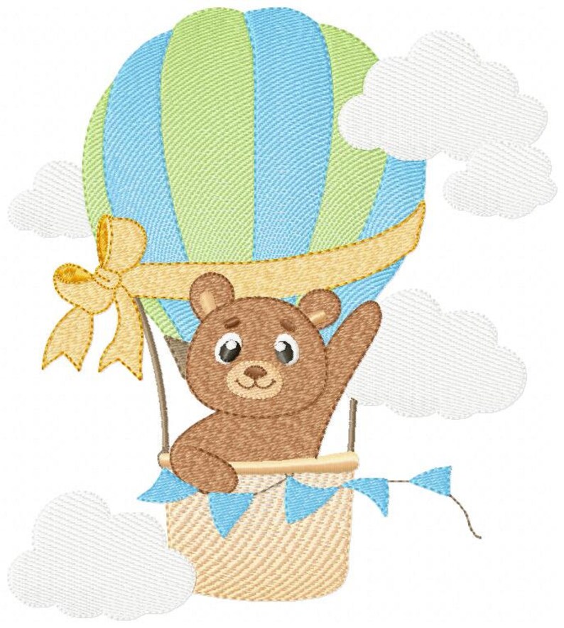 Bear embroidery designs hot air balloon embroidery design  etsy Bear embroidery designs hot air balloon embroidery design  etsy