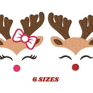 Rudolf Embroidery Design – Christmas Reindeer Machine Pattern (Digital Download)