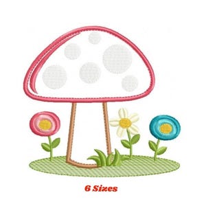 Mushroom Applique Embroidery Design – Fantasy Forest Toadstool File (Instant Download)