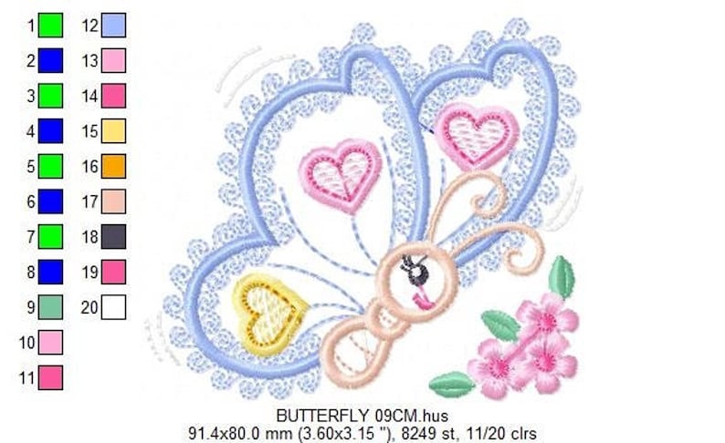 Butterfly Applique Embroidery Design – Baby Girl Animal Machine Pattern (Digital Download)