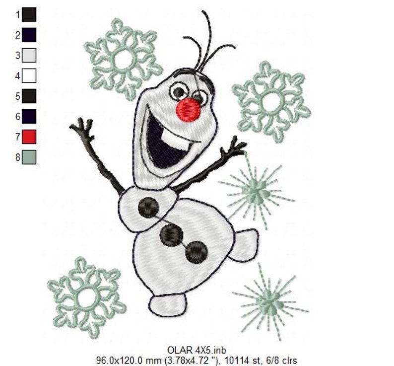 Olaf embroidery designs Disney embroidery design machine Etsy