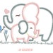 Elephant embroidery designs - Mother with baby embroidery design machine embroidery pattern - elephant applique design - instant download
