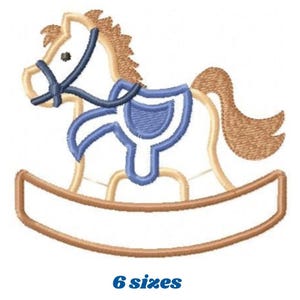 Horse Toy Applique Embroidery Design – Baby Boy Pattern (Digital Download)