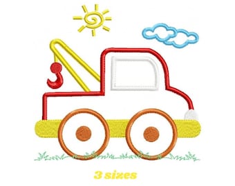 Tow Truck Embroidery Design – Applique Pickup Vehicle Pattern (Digital Download)