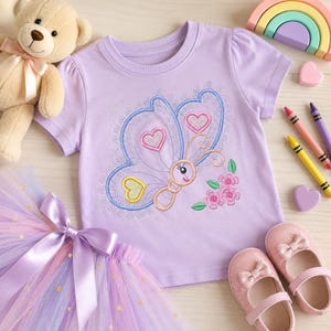 Butterfly Applique Embroidery Design – Baby Girl Animal Machine Pattern (Digital Download)