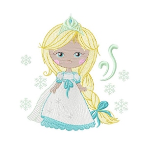 Princess embroidery designs - Baby girl embroidery design machine embroidery pattern - Ice Princess embroidery file - instant download pes