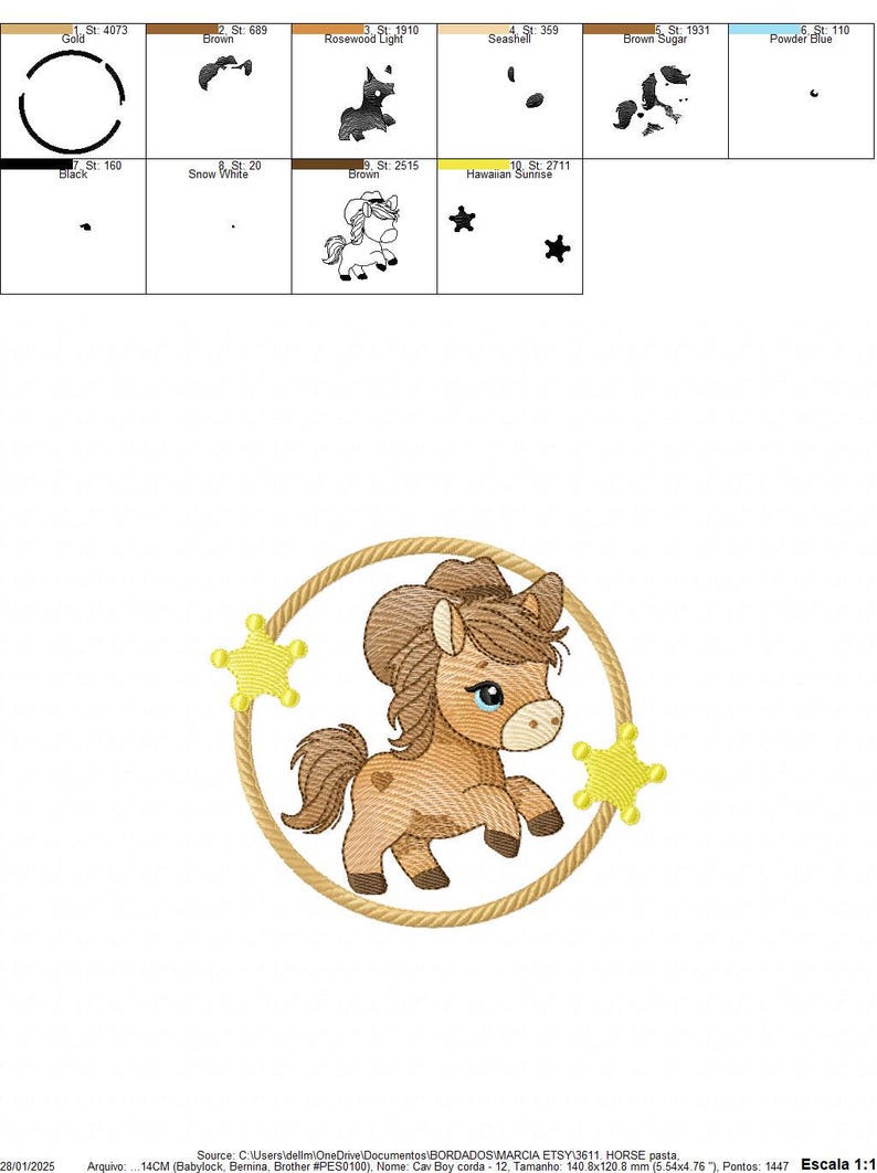 Embroidery Design Ranch Sorting Cowboy Horse Embroidery Design - Ranch Animal Pattern (instant Download ...