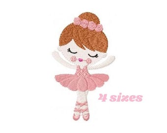 Ballerina Embroidery Design – Pink Tutu Ballet Dancer Machine Pattern (Digital Download)