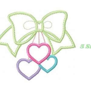 レースハート刺繍デザイン – 蝶ネクタイアップリケ（デジタルダウンロード）