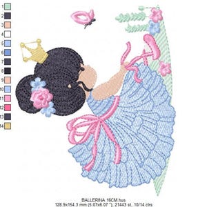 Ballerina Embroidery Design – Ballet Machine Embroidery Pattern (Digital File)