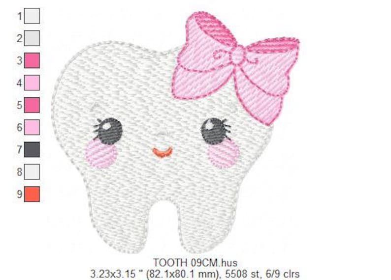 Tooth Embroidery Designs Dentist Embroidery Design Machine Etsy