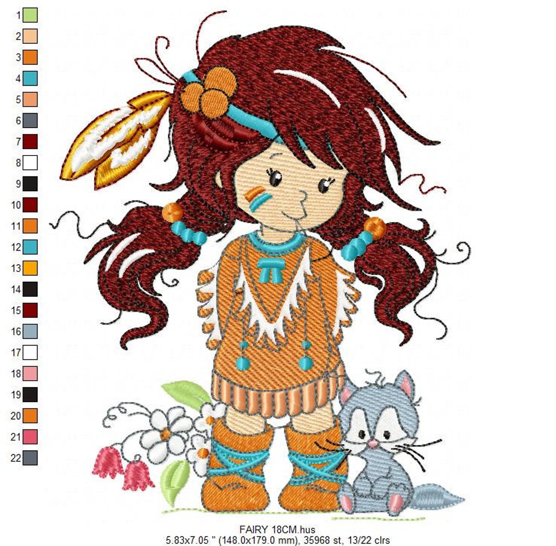 Indian Girl embroidery designs Fairy embroidery design Etsy