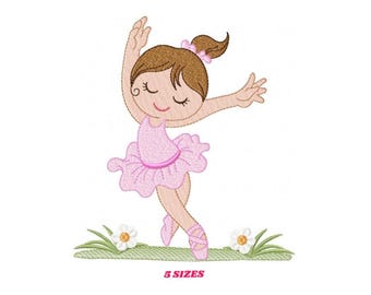 Ballerina Embroidery Design – Ballet Machine Embroidery Pattern (Digital File)