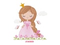 Baby girl embroidery designs - Princess embroidery design machine embroidery pattern - girl with flower embroidery file - instant download