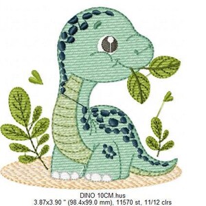 Dinosaur Embroidery Design – Brontosaurus Machine File (Digital Download)
