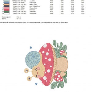 Snail on Mushroom Embroidery Design - Magical Garden File (Instant Download)