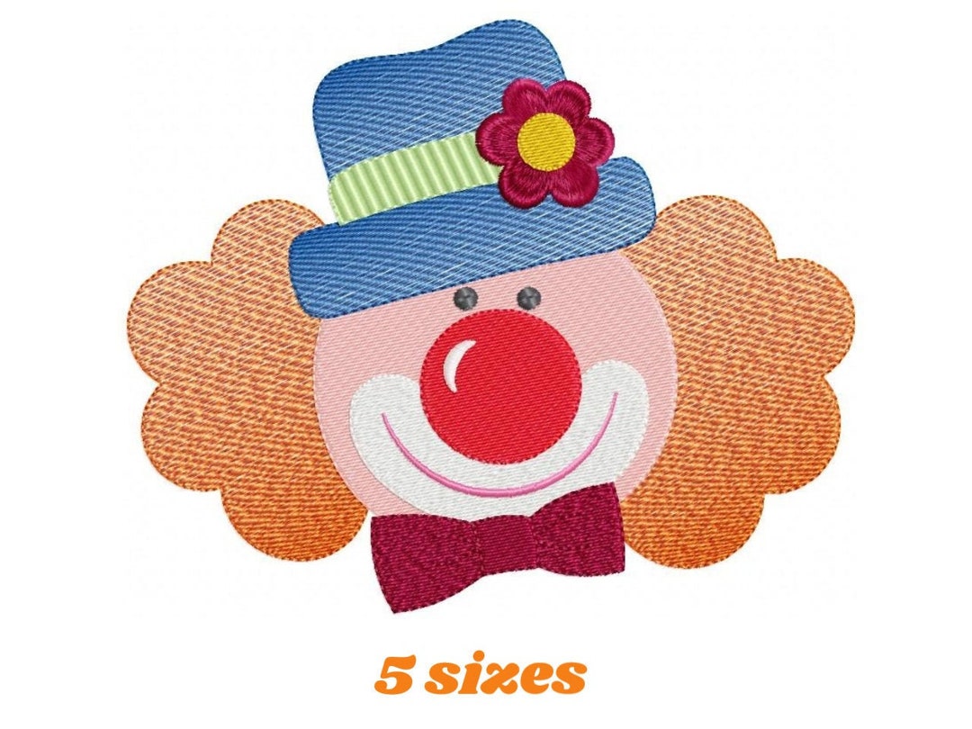 Circus Clown Embroidery Designs - Clown With Funny Hat Embroidery ...