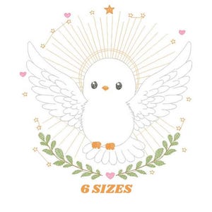 Dove embroidery designs - Holy Spirit machine embroidery pattern - Catholic Religious Eucharist file - Instant digital download pes jef dst