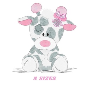 Patched Giraffe Embroidery Design - Ragged Animal (Digital Download)