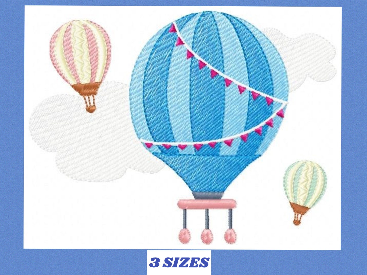 Ballon Embroidery Designs Hot Air Balloon Embroidery Design - Etsy