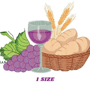 First Communion Eucharist Embroidery Design, 17 cm fill stitch, EU digital download
