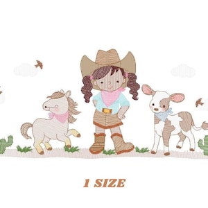 Cowgirl Embroidery Design – Machine Embroidery Pattern (Digital Download)