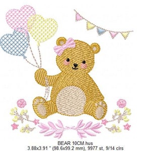 Birthday Bear Embroidery Designs Animals Embroidery Design - Etsy