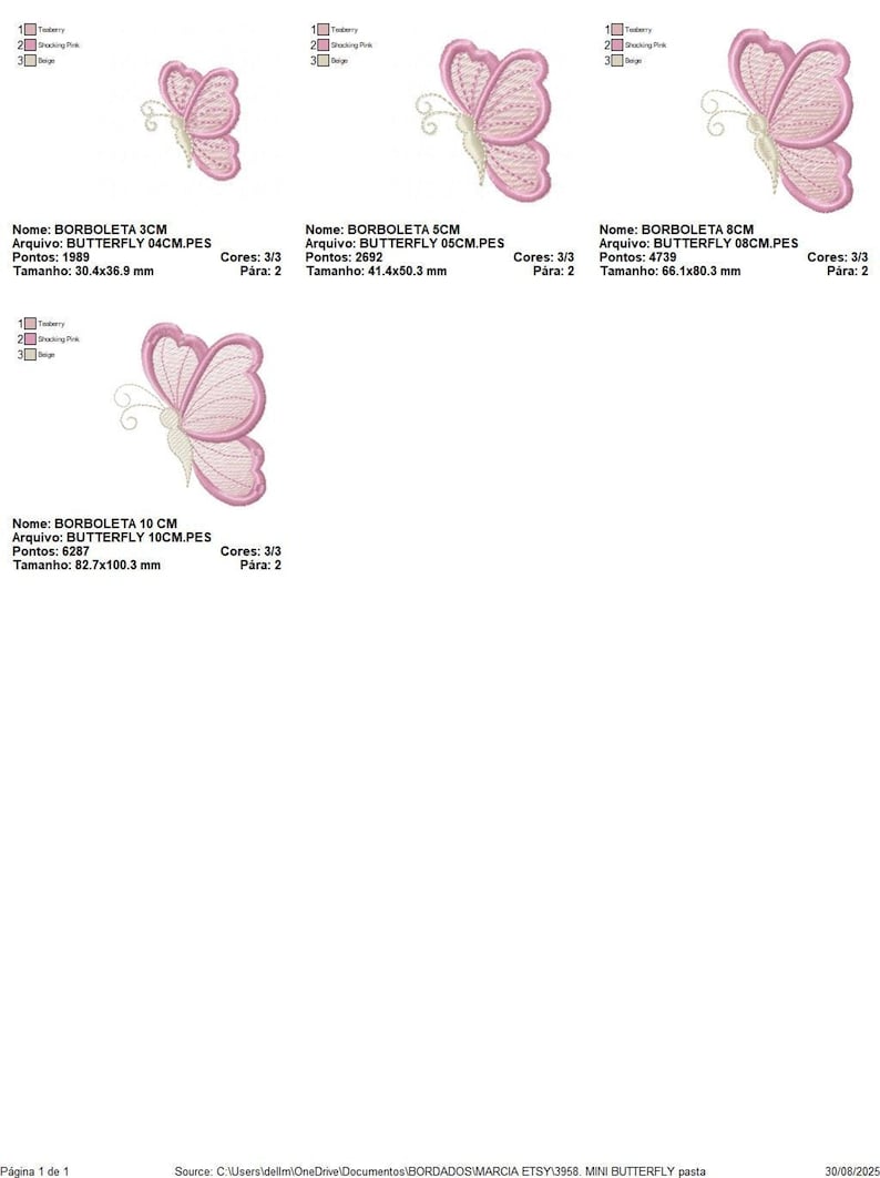 Mini Butterfly Embroidery Design – Small Machine Embroidery Pattern (Digital Download)
