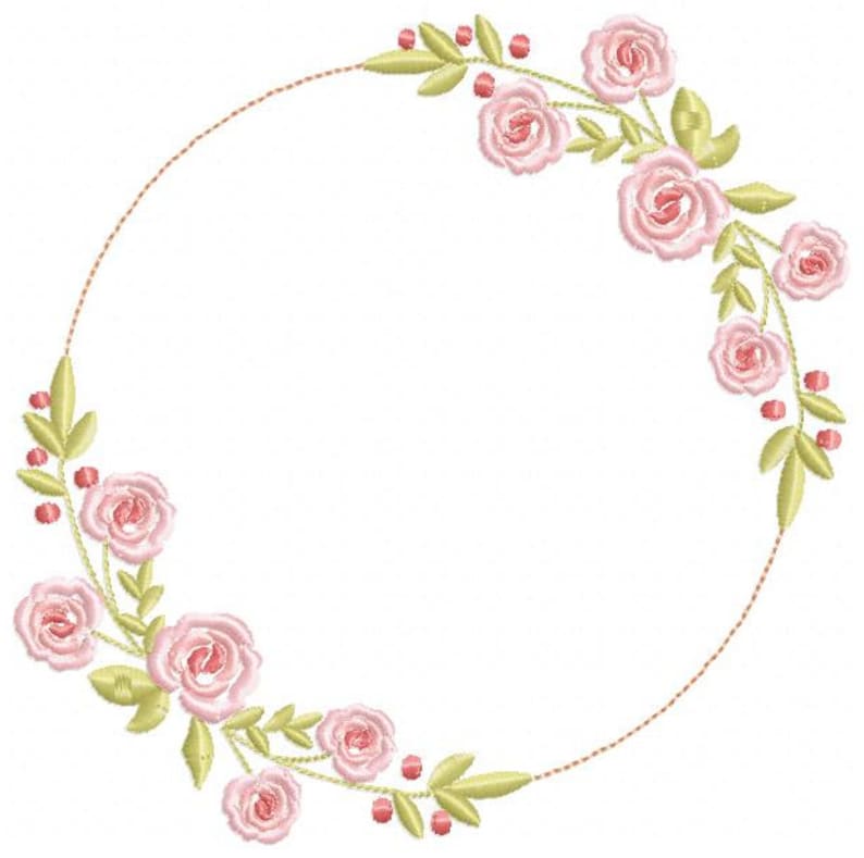 Flower Frame Monogram Design Embroidery Flower Frame Monogram Design Embroidery