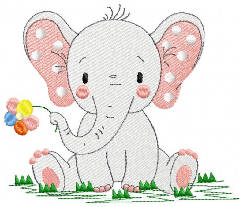 Elephant Embroidery Designs Animal Embroidery Design Machine Etsy