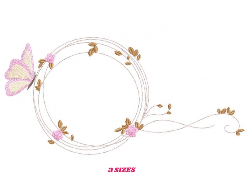Monogram frame embroidery designs flower embroidery design  etsy Monogram frame embroidery designs flower embroidery design  etsy