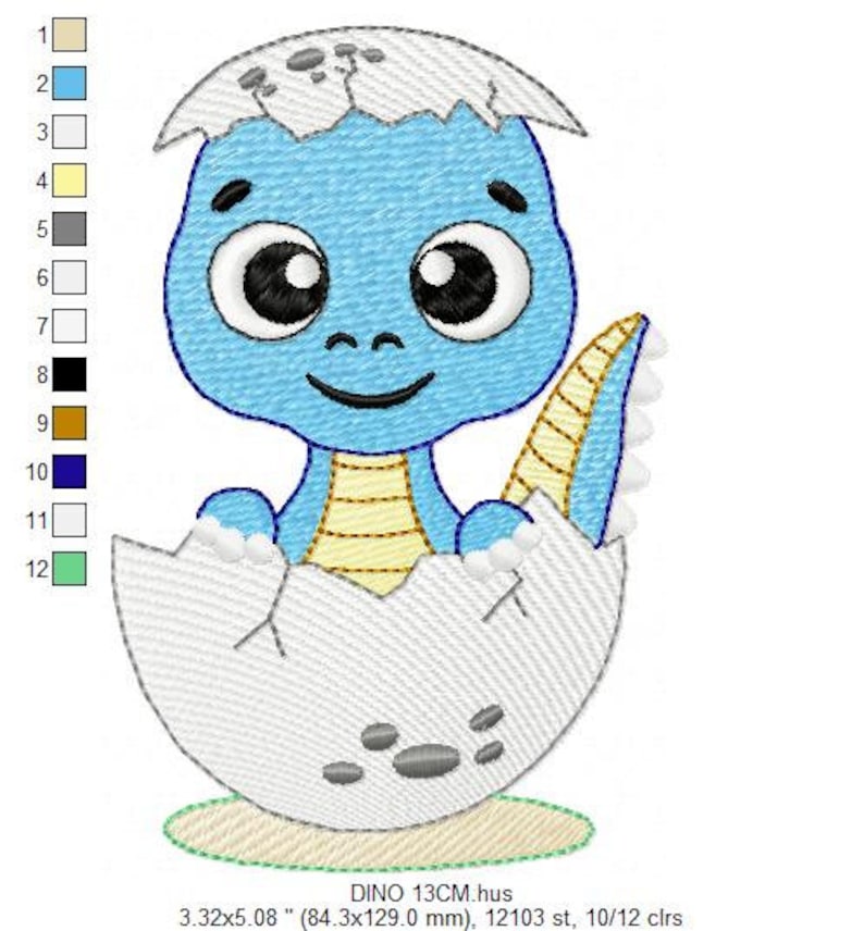 Baby Dinosaur embroidery designs Dino embroidery design machine embroidery pattern Dragon embroidery file Dinosaur egg boy embroidery image 4