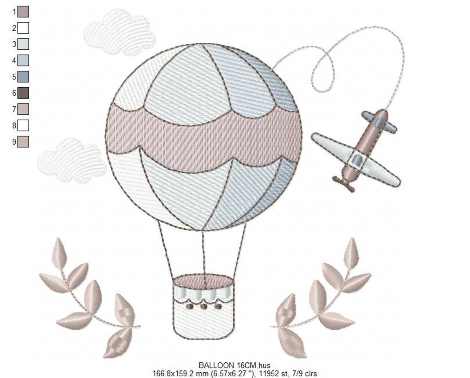 Balloon Embroidery Designs - Hot Air Balloon Embroidery Design Machine ...