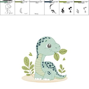 Dinosaur Embroidery Design – Brontosaurus Machine File (Digital Download)