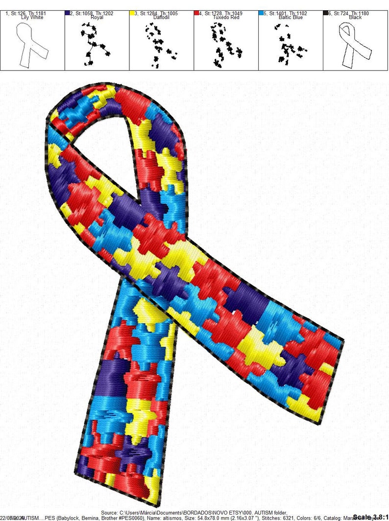Autism Embroidery Design Special Needs Embroidery Designs  Etsy