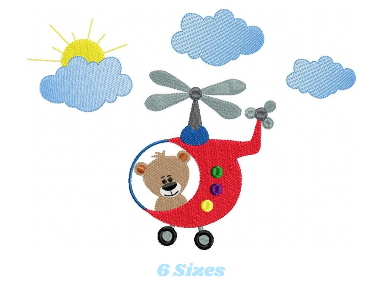 Helicopter Embroidery Designs Bear Embroidery Design Machine - Etsy  Singapore