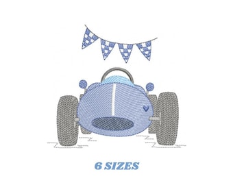 Baby Boy F1 Car Embroidery Pattern – Toddler Machine Design (Digital Download)
