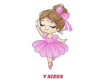 Ballerina Embroidery Design – Ballet Dancer Machine Pattern (JEF, DST, PES)