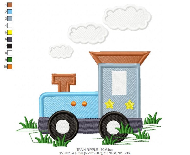 Train Embroidery Designs Vehicle Embroidery Design Machine Etsy Australia