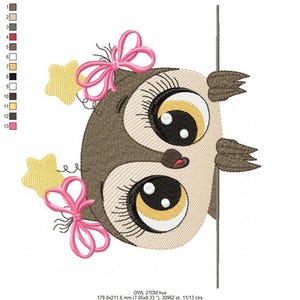 Owl Embroidery Design – Filled Animal Machine Pattern (Digital Download)