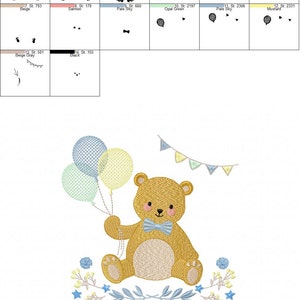 Birthday Bear Embroidery Designs Animals Embroidery Design Machine ...