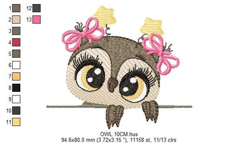 Owl Embroidery Design – Filled Animal Machine Pattern (Digital Download)