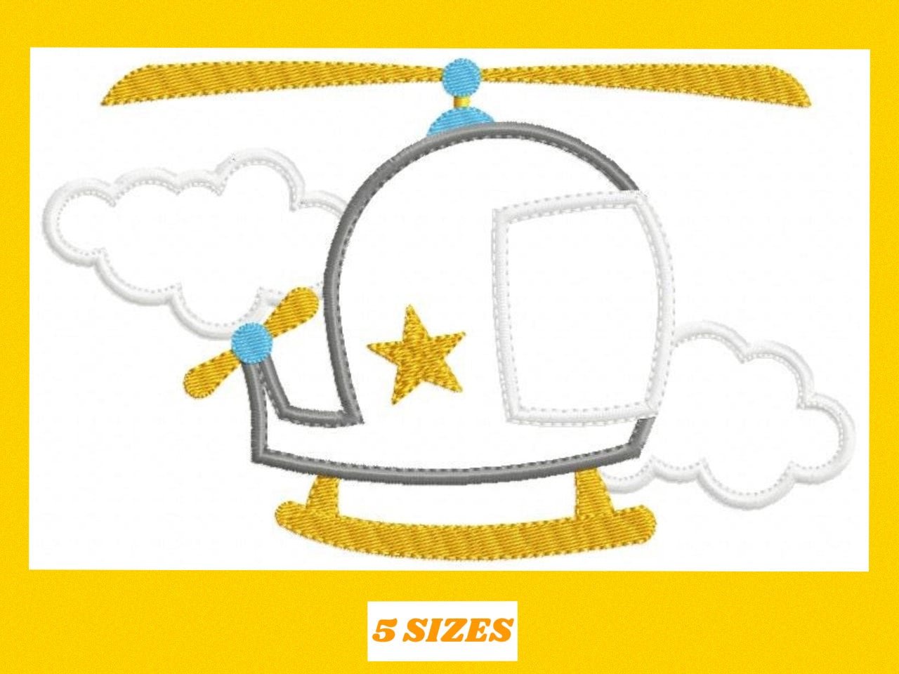 Helicopter Embroidery Designs - Chopper Applique Machine Embroidery ...
