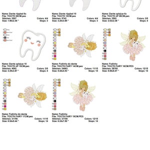 Tooth Fairy embroidery designs Tooth embroidery design machine embroidery pattern Baby girl embroidery file Pixie instant download image 5