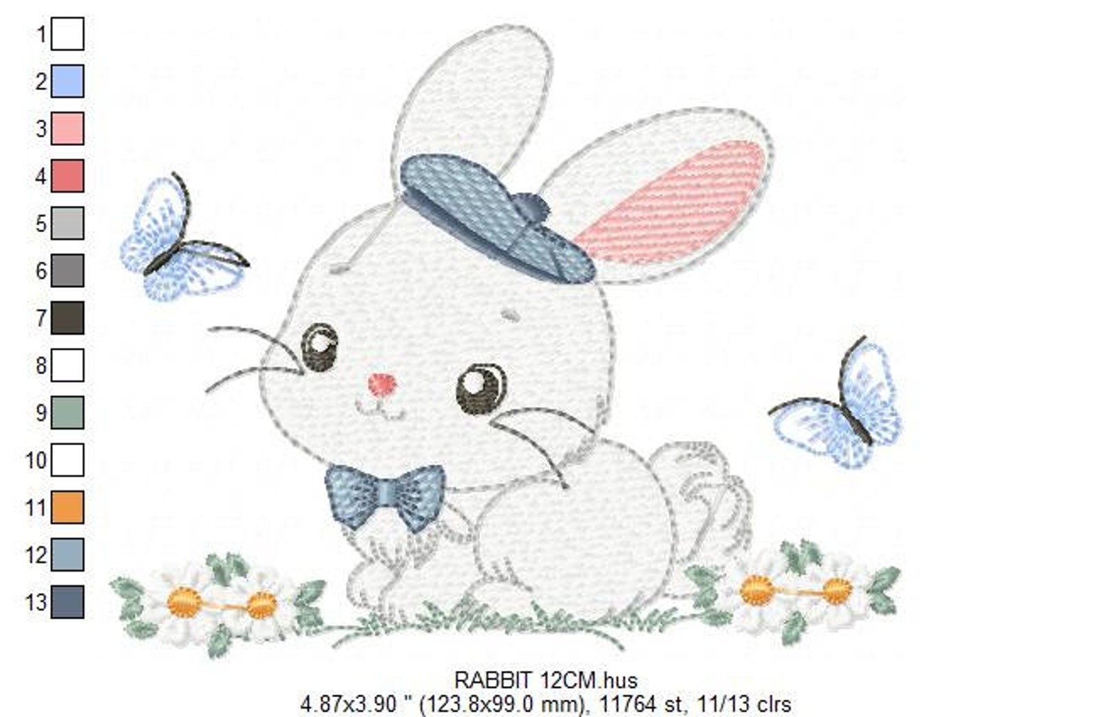 Bunny Embroidery Design - Rabbit Embroidery Designs Machine Embroidery ...