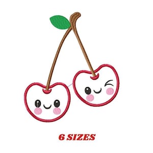 Cherry embroidery designs - Fruit embroidery design machine embroidery pattern - Kitchen Towel file - Cherries applique - Instant download
