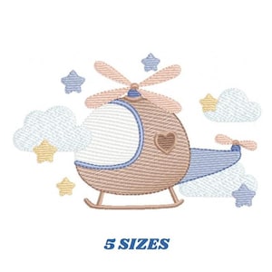 Helikopterbroderimönster – Sky Chopper-maskindesign (digital nedladdning)