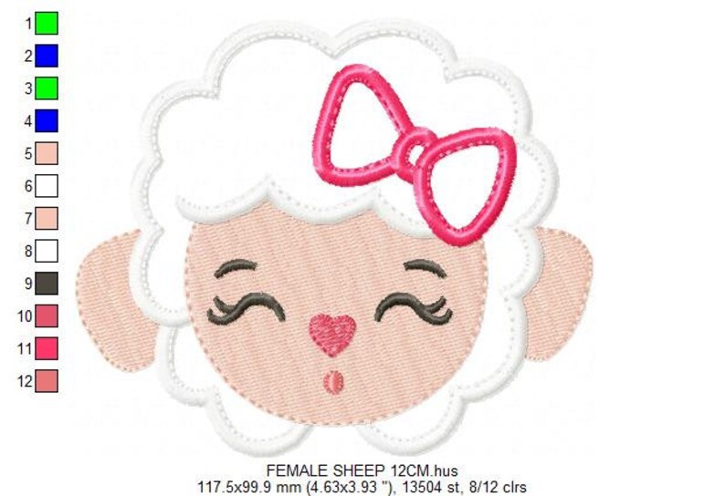 Sheep Embroidery Design Lamb Embroidery Designs Machine Etsy