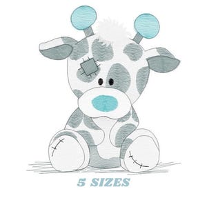 Patched Giraffe Embroidery Design – Baby Boy Machine Embroidery (Digital Download)