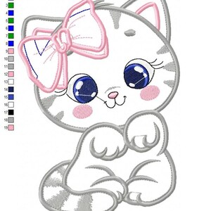 Kitty Cat Embroidery Design – Applique Pet Embroidery File (Digital Download)